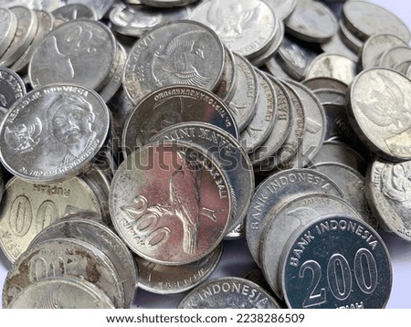 Money. Collection of Indonesian rupiah coins