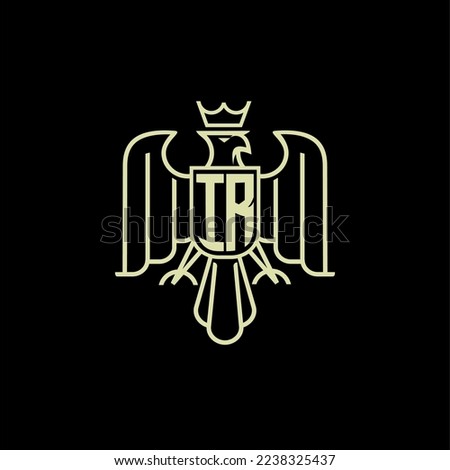 IR initial monogram logo for eagle  crown image vector design
