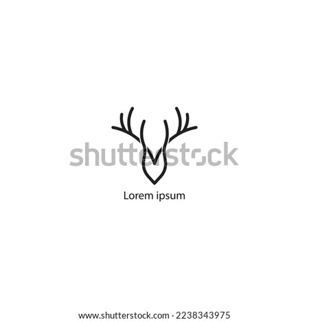 Deer Head Minimalist Logo Design. Very Easy to customize Unique logo
