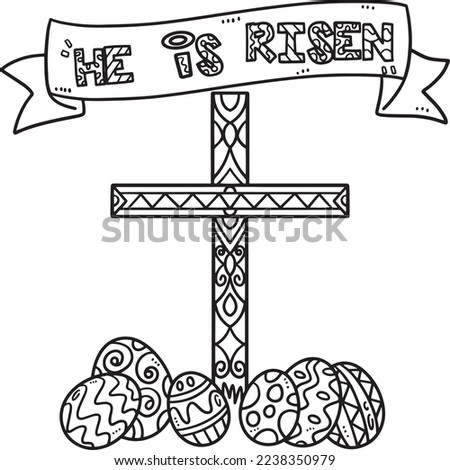 Christian He Is Risen Isolated Coloring Page 
