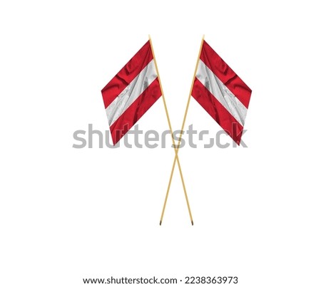 Austria flag simple illustration for independence day or election .Close-up of red and white Austrian flag .Fabric texture of the flag of Austria.