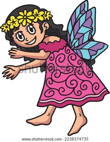 Earth Day Little Fairy Cartoon Colored Clipart 