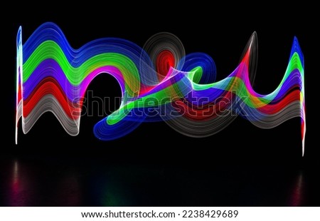 Light display with coloured strips