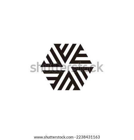 Triangle letters M, hexagon geometric symbol simple logo vector