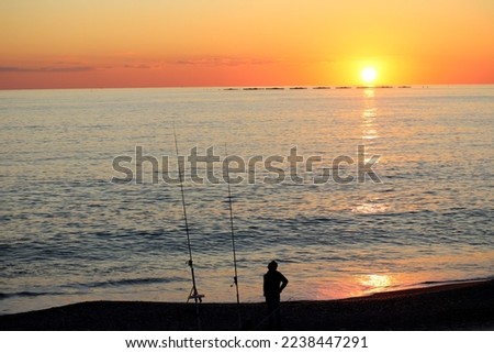 sunset landscape in Liguria, Italy 