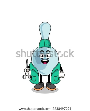 Illustration of spoon mascot as a surgeon , character design