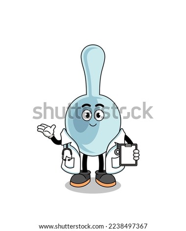 Cartoon mascot of spoon doctor , character design