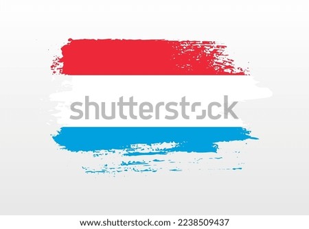 Modern style brush painted splash flag of Luxembourg with solid background
