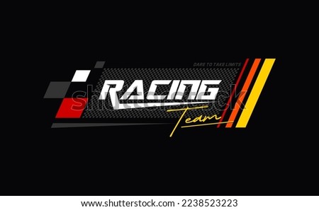 racing speed trendy fashionable vector t-shirt and apparel design, typography, print, poster. Global swatches.  Royalty-Free Stock Photo #2238523223