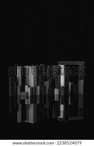 the visualization of skyscrapers using staples is the object that I use as my work