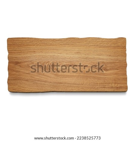 Empty wooden board isolated on white. Mockup for design