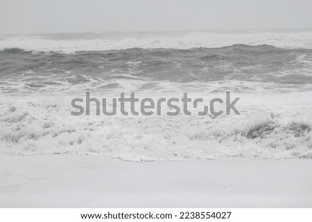 Swirling ocean sea water monochrome landscape photo. Beautiful nature scenery photography with sky on background. Idyllic scene. High quality picture for wallpaper, travel blog, magazine, article