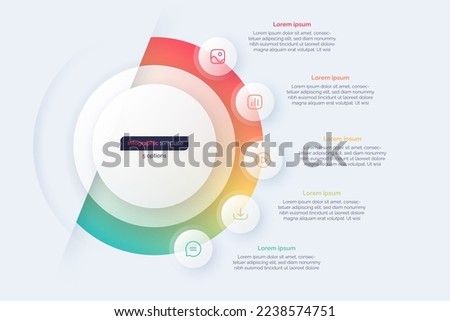 Five option circle infographic design template. Vector illustration.