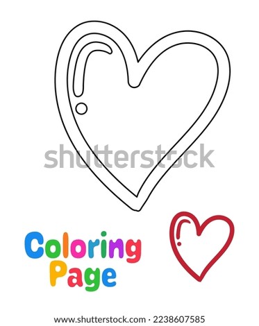 Coloring page with Heart for kids