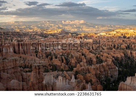 Evening Falls Over Bryce Canyon Amphitheater in summer