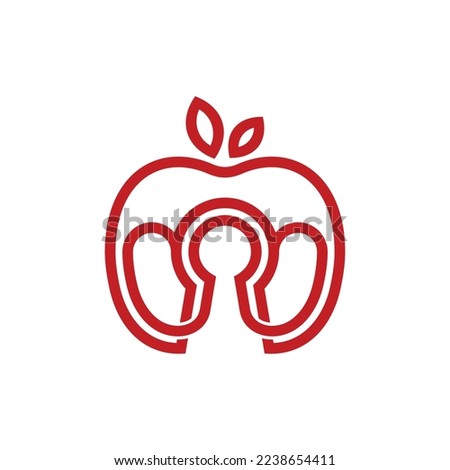 Apple Keyhole Line logo Design