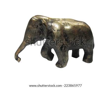 Silver elephant isolated background