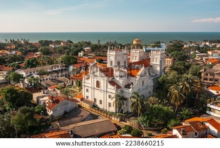 St. Mary's Church in Negombo. Aerial view Royalty-Free Stock Photo #2238660215