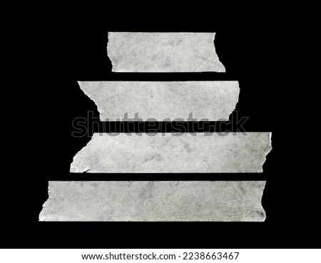  Masking Tape piece isolated on black background, with clipping paths