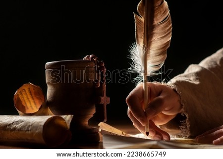 mysterious writing set in the Middle Ages Royalty-Free Stock Photo #2238665749