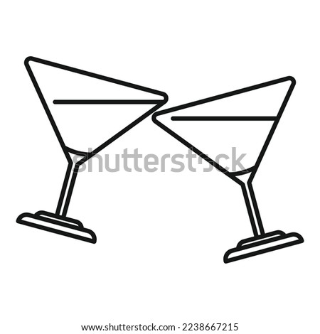 Beach cocktail cheers icon outline vector. Toast party. Bar alcohol
