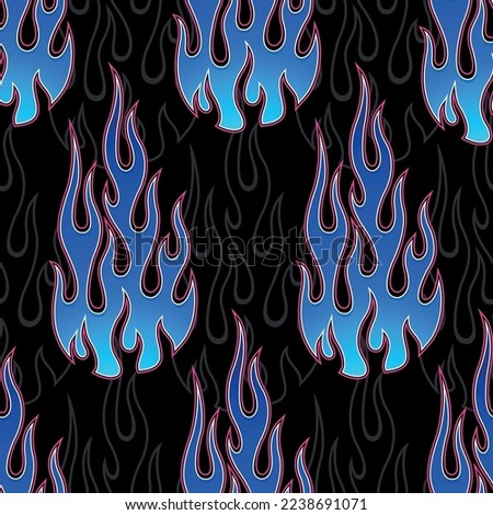 Fire flames wallpaper seamless pattern background vector image. Wrapper, wallpaper, packaging, textile design.