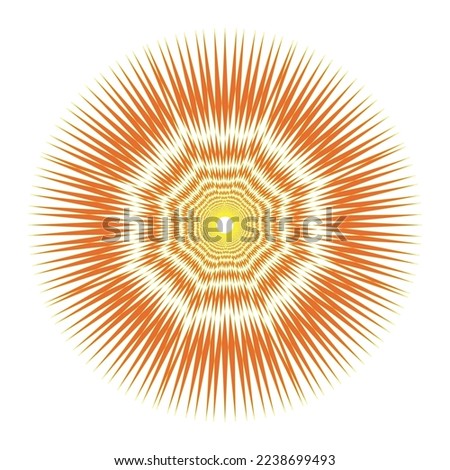 Pointed geometric orange mandala vector