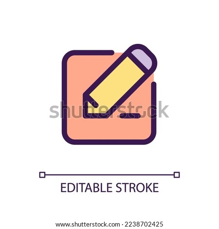 Edit text pixel perfect RGB color ui icon. Type message. Documents editing. Simple filled line element. GUI, UX design for mobile app. Vector isolated pictogram. Editable stroke. Arial font used