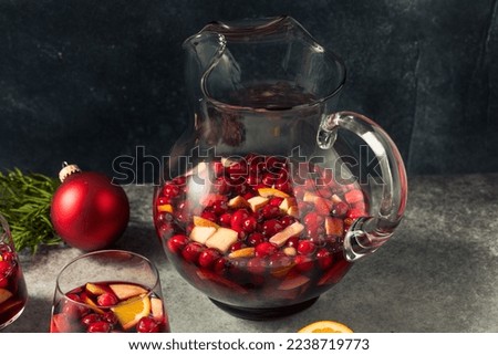 Homemade Winter Red Wine Sangria with Apple and Cranberry