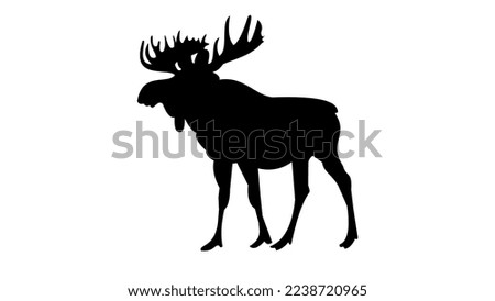 elk silhouette high quality vector Royalty-Free Stock Photo #2238720965