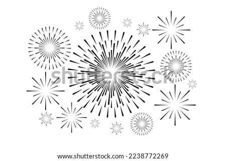 Fireworks explosion vector. Fireworks festival. Happy new year's eve with fireworks