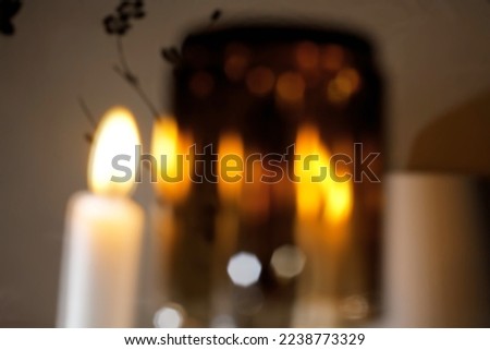 Horizontal image of abstract bokeh light in a night unfocused candles. overlay