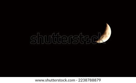 Half Moon Background in the dark Sky