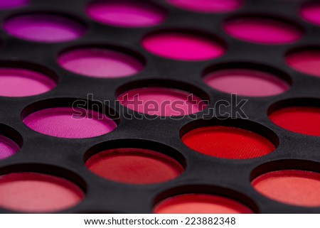 Make-up Colorful Eyes Shadow Palette. Perspective  Closeup.