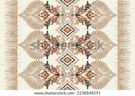 Ikat floral paisley embroidery on white background.geometric ethnic oriental pattern traditional.Aztec style abstract vector illustration.design for texture,fabric,clothing,wrapping,decoration,scarf. Royalty-Free Stock Photo #2238848291
