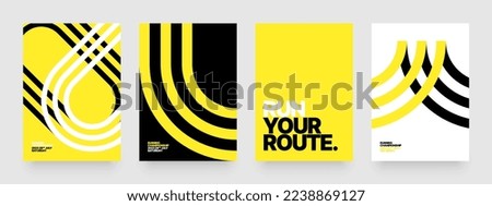 Vector layout template design for run, championship or sports event. Poster design with abstract running track on stadium with lane. Design for flyer, poster, cover, brochure, banner or any layout. Royalty-Free Stock Photo #2238869127