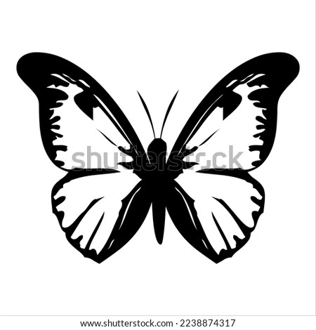 butterfly silhouette. butterfly vector illustration isolated on white background. beautiful and attractive butterfly logo. butterfly silhouette package