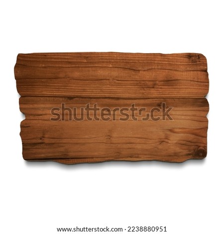 Empty wooden board isolated on white. Mockup for design