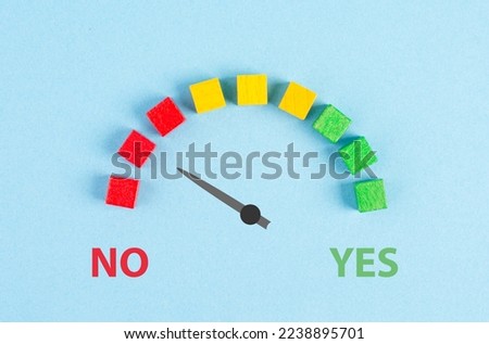 Yes and no loading bar, making a decision, asking questions, looking for an answer, positive mindset  Royalty-Free Stock Photo #2238895701