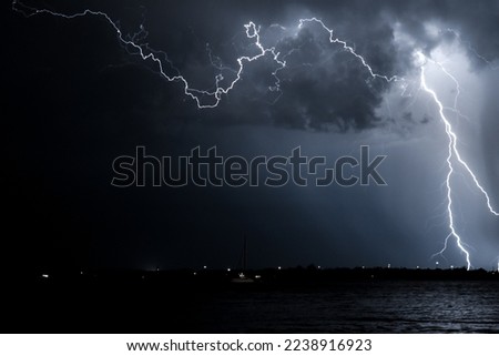 Strom Lightning strike at night