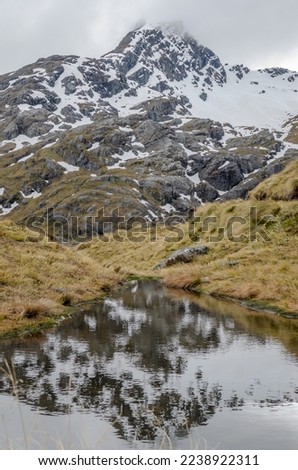 Mountain Lake in New Zealand South Island. This photo was taken on a hike on Routeburn track.