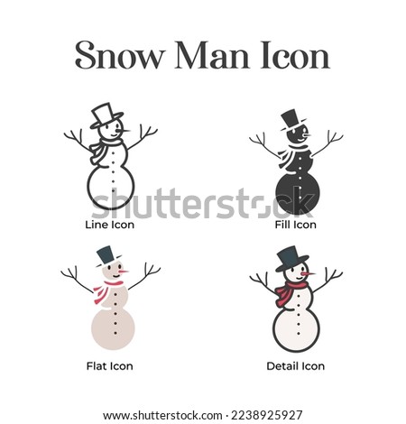 Vector Illustration set of a Snowman Icon