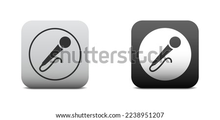 Microphone icon. Flat vector illustration.