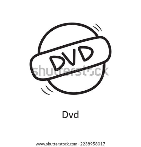 Dvd vector outline Icon Design illustration. Entertainment Symbol on White background EPS 10 File