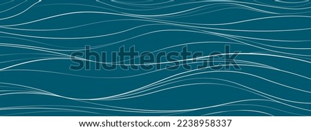 Abstract texture Background template of water, sea, aqua, ocean, river, or mountain. doodle Seamless wavy line curve linear wave free form repeat Pattern stripe Ripple. flat vector illustration design Royalty-Free Stock Photo #2238958337