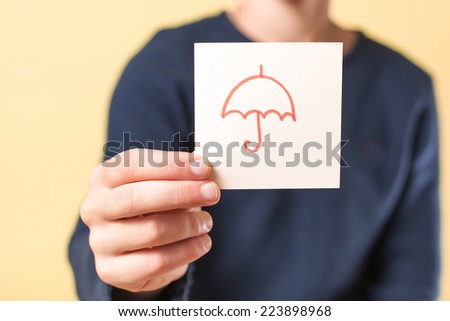 Picture icon umbrella hand