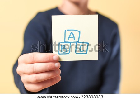 Picture icon letters ABC in hand