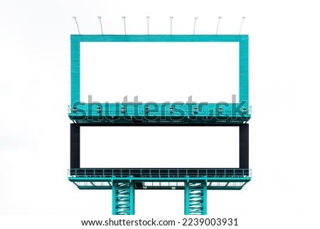 Outdoor billboard on white background with clipping path