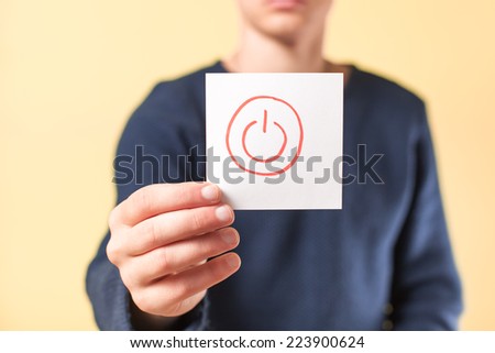 Picture icon in hand power button