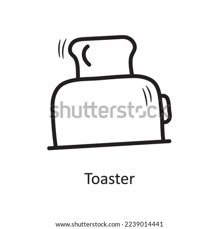 Toaster vector outline Icon Design illustration. Food and Drinks Symbol on White background EPS 10 File